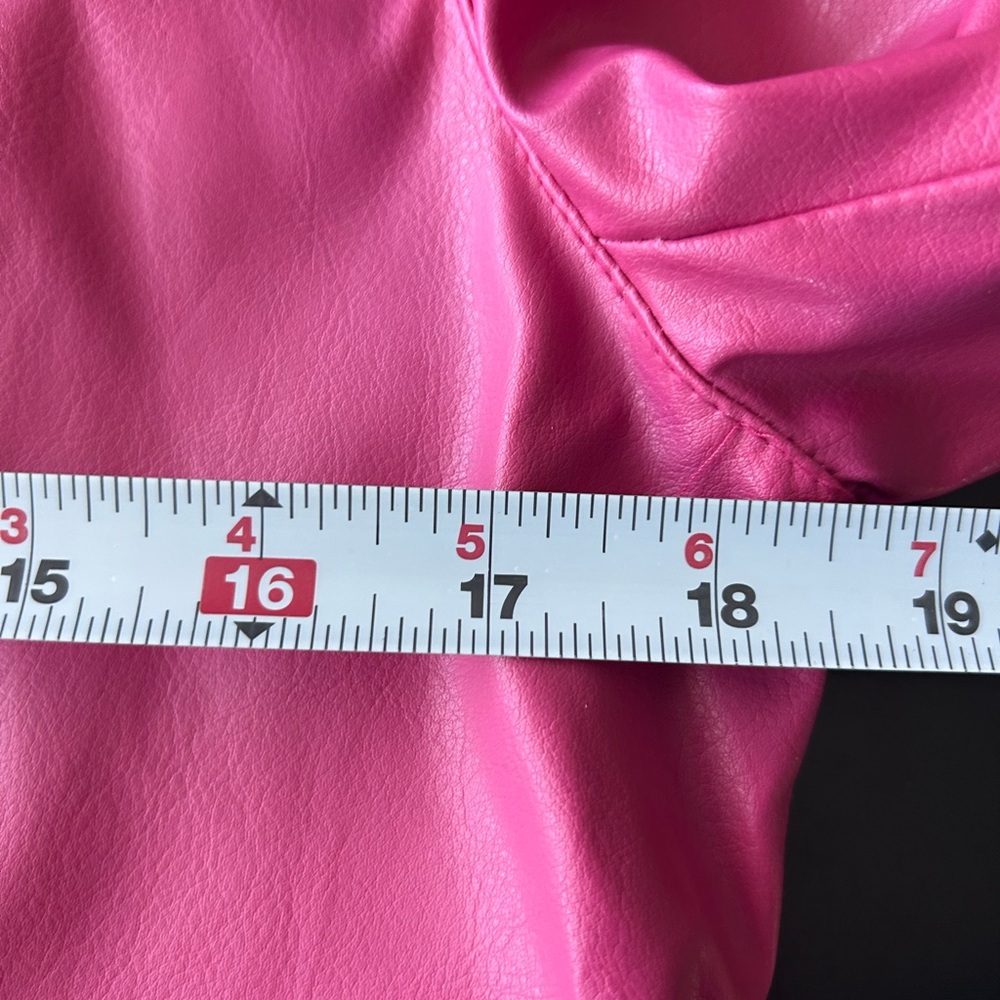 Women’s Blazer jacket Vegan Leather Pink Lined Fits M Barbiecore - Picture 6 of 13